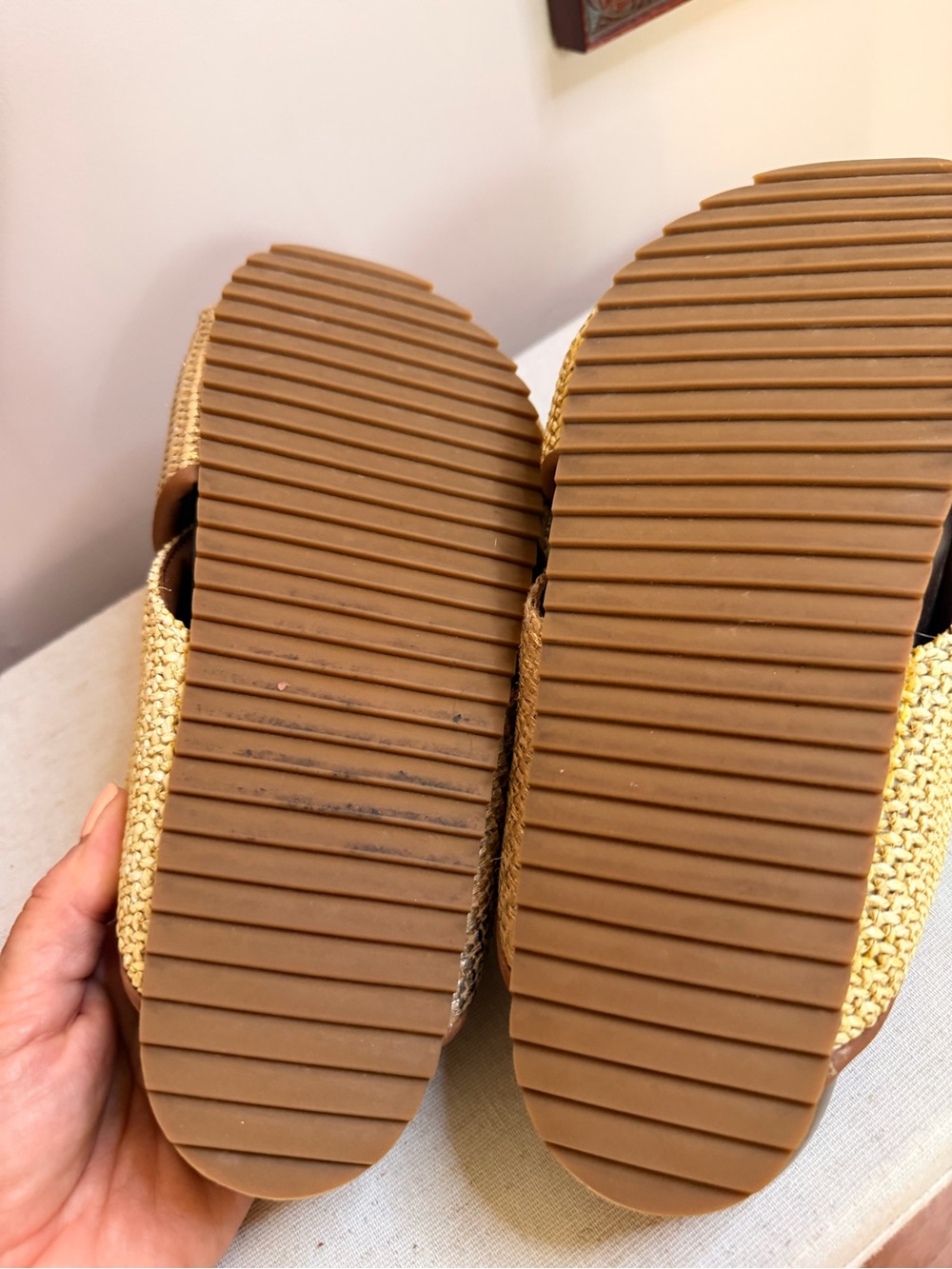 Kurt Geiger Gold Woven Slide Sandals with Decorative Medallion - Picture 7 of 8
